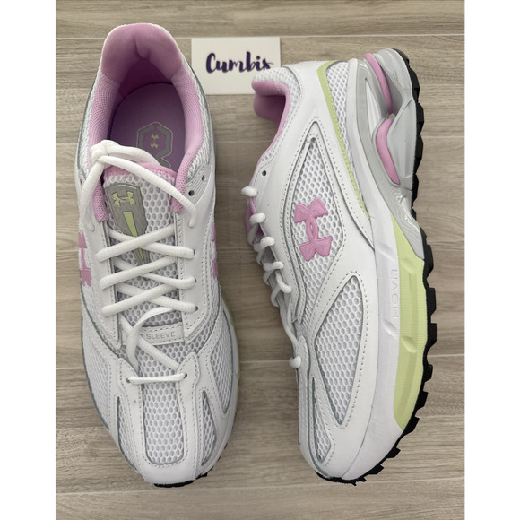 Under Armour Apparition Shoes Wmns 11 White Green Pink Style 3027595-114 New - Picture 1 of 9